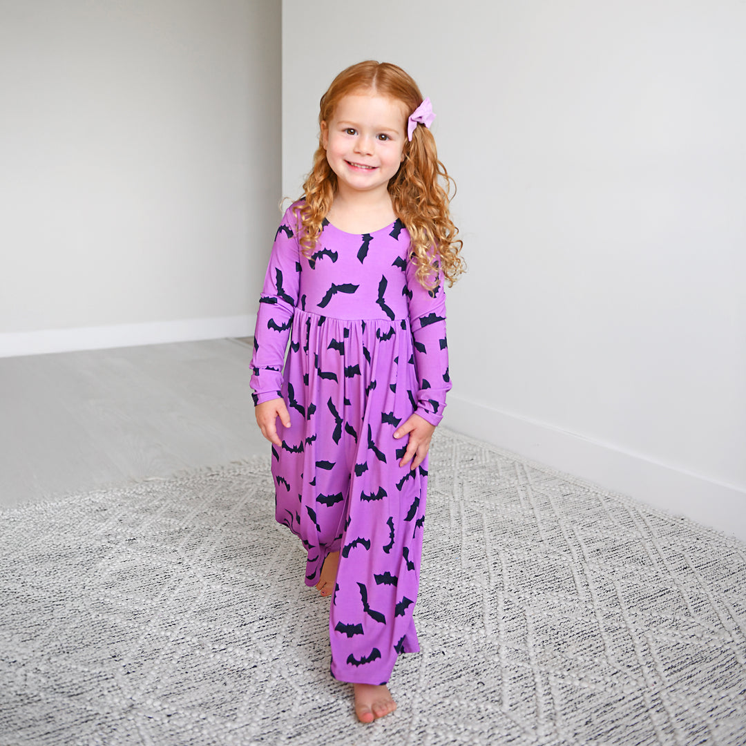 Echo Purple Bats WIDE LEG ROMPER - Gigi and Max