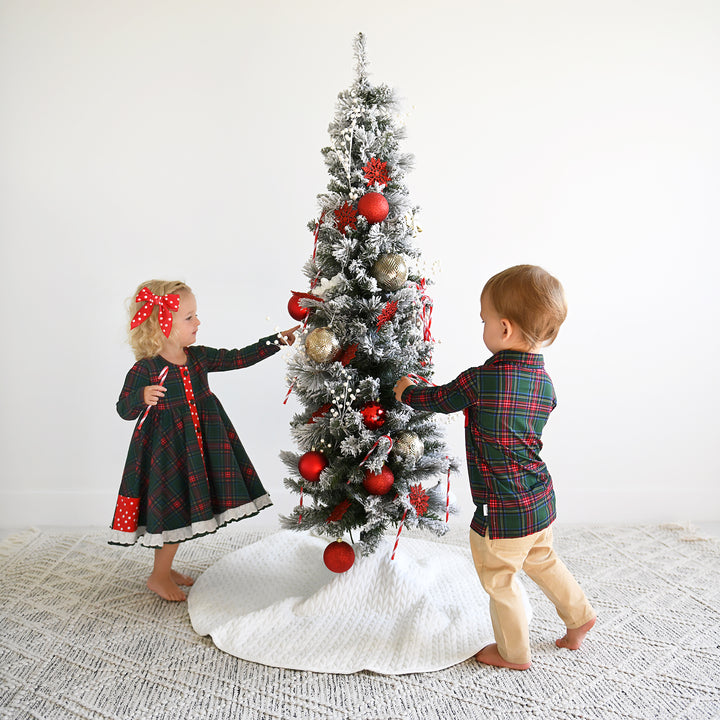 Kane Tartan & Ruby Dot BUTTON DRESS - Gigi and Max