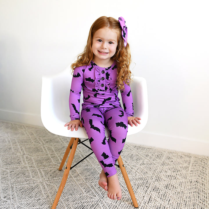 Echo Purple Bat RUFFLE TWO PIECE - Gigi and Max