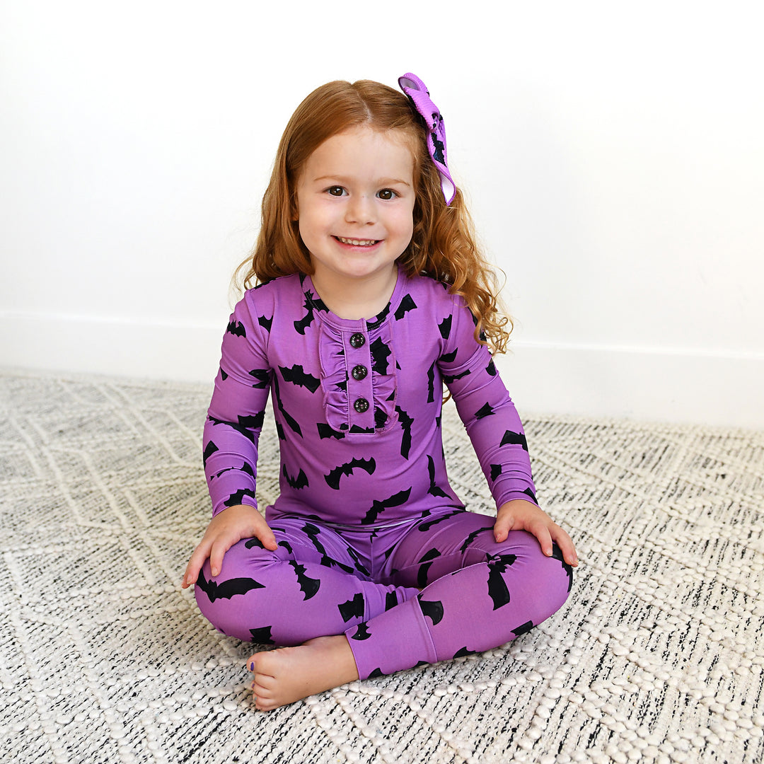 Echo Purple Bat RUFFLE TWO PIECE - Gigi and Max