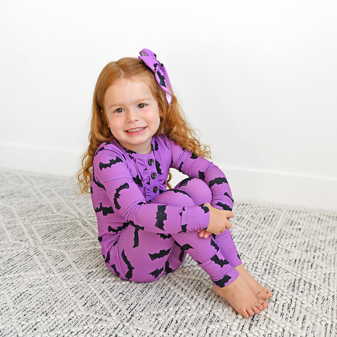 Echo Purple Bat RUFFLE TWO PIECE - Gigi and Max