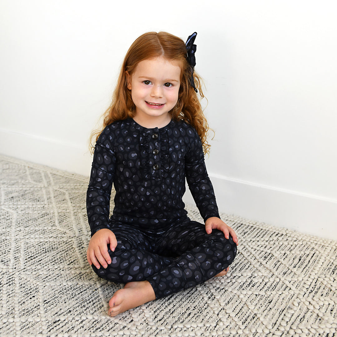 Ash Black Leopard RUFFLE TWO PIECE - Gigi and Max