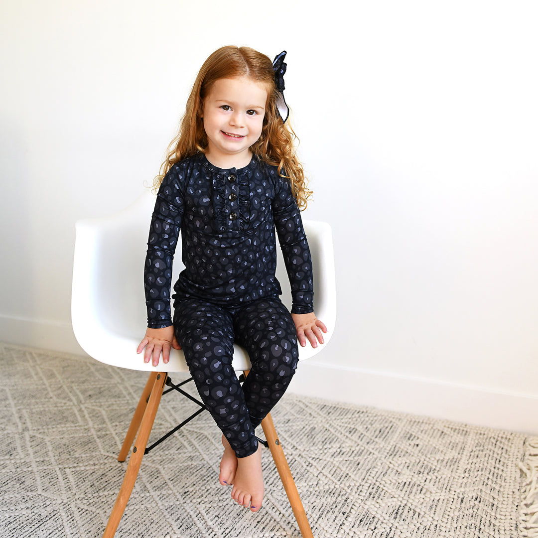 Ash Black Leopard RUFFLE TWO PIECE - Gigi and Max