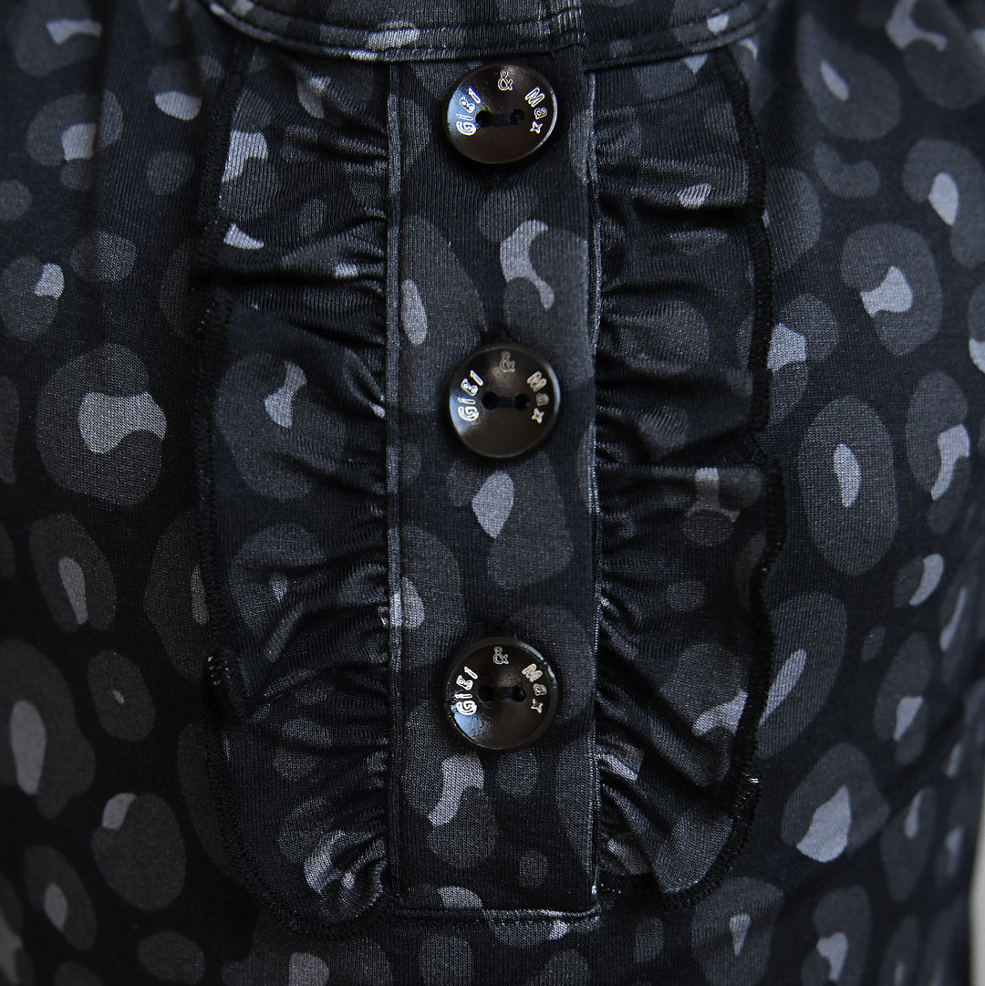 Ash Black Leopard RUFFLE TWO PIECE - Gigi and Max