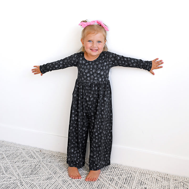 Ash Black Leopard WIDE LEG ROMPER - Gigi and Max