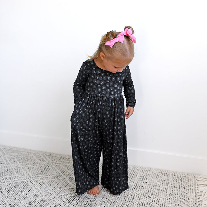 Ash Black Leopard WIDE LEG ROMPER - Gigi and Max