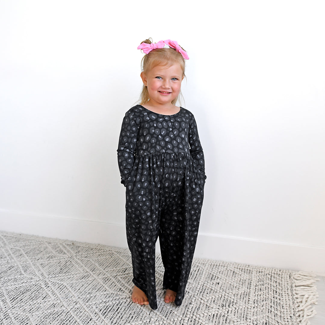 Ash Black Leopard WIDE LEG ROMPER - Gigi and Max