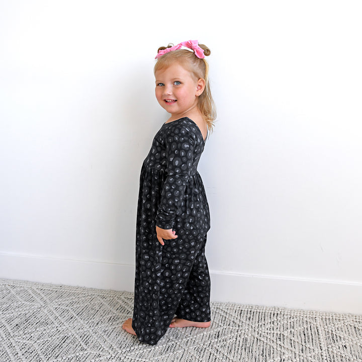 Ash Black Leopard WIDE LEG ROMPER - Gigi and Max