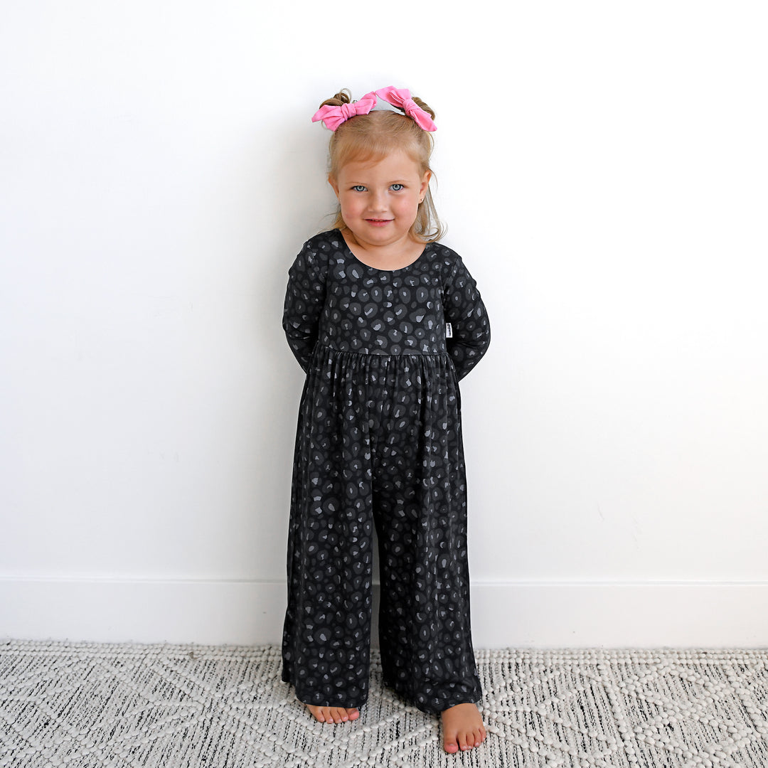 Ash Black Leopard WIDE LEG ROMPER - Gigi and Max
