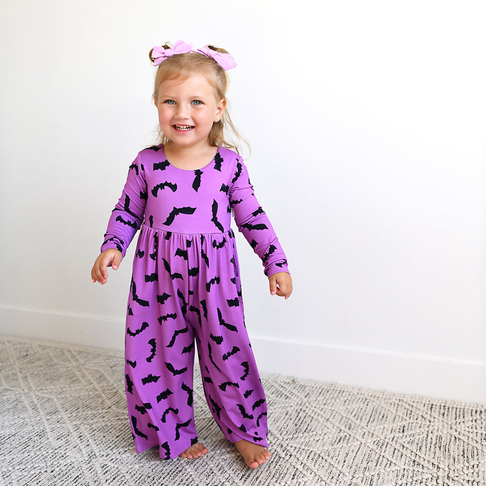 Echo Purple Bats WIDE LEG ROMPER - Gigi and Max