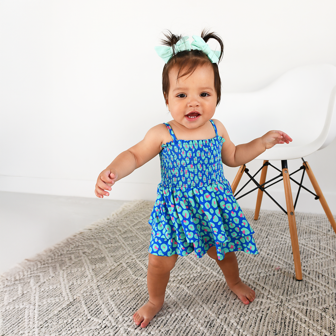 Miley Leopard SMOCKED TIERED TUTU - Gigi and Max
