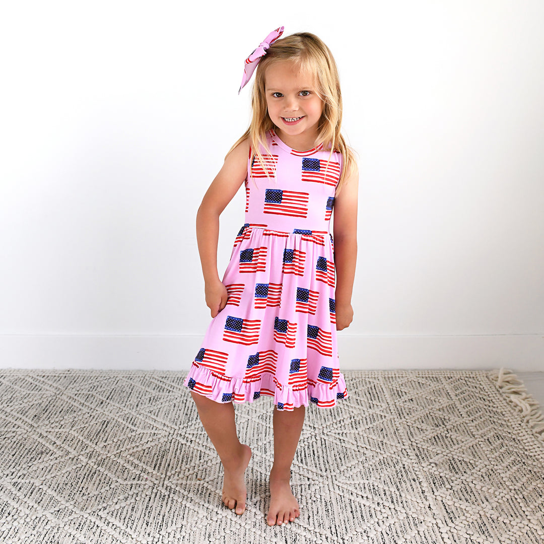Betty Pink Flag TANK TWIRL DRESS - Gigi and Max