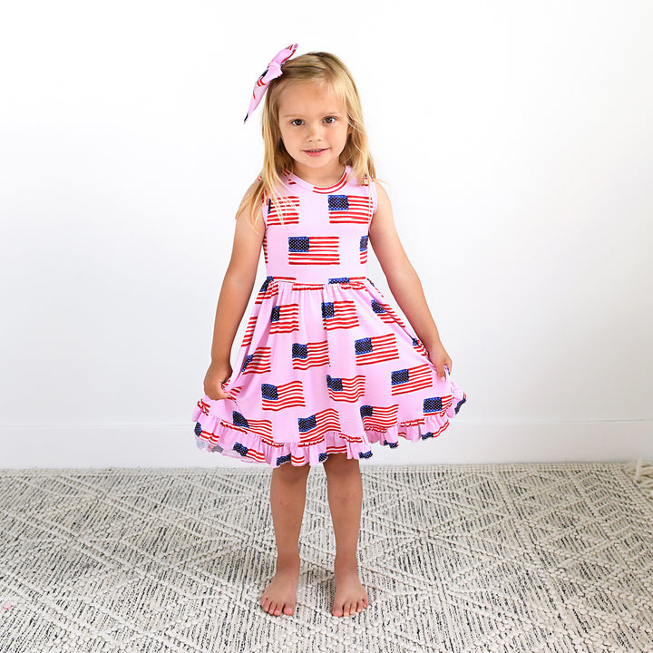 Betty Pink Flag TANK TWIRL DRESS - Gigi and Max