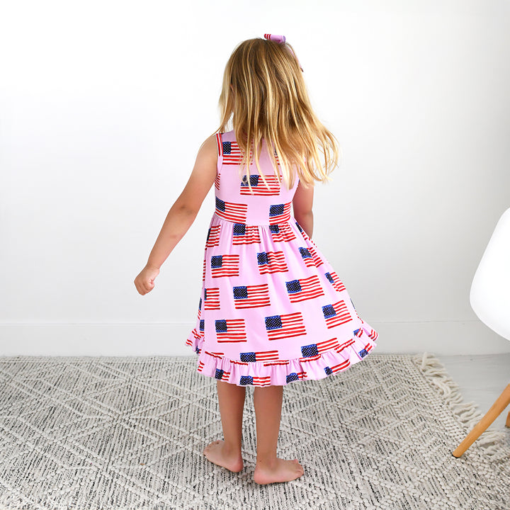 Betty Pink Flag TANK TWIRL DRESS - Gigi and Max