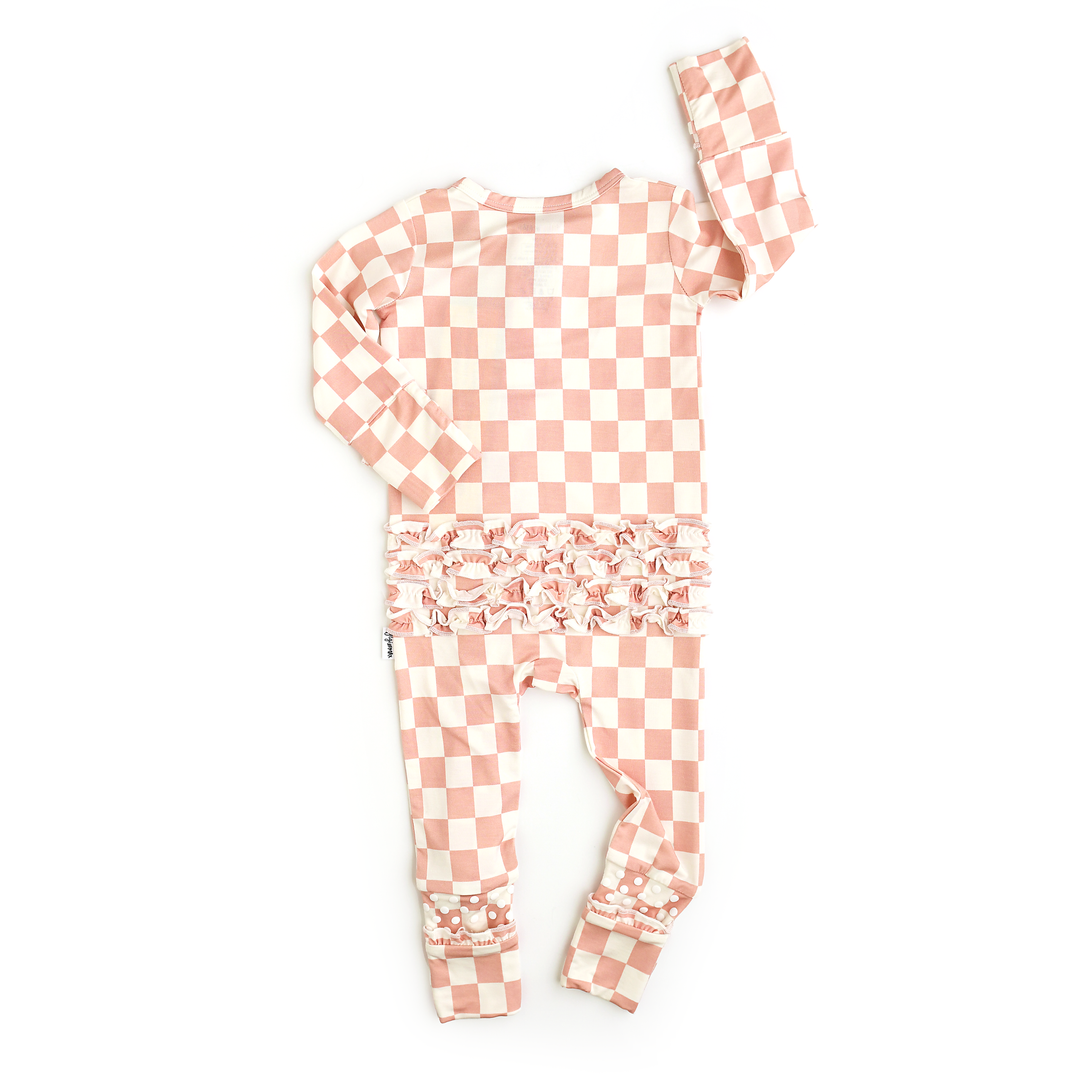 Saylor Pink Checks RUFFLE ZIP - Gigi and Max