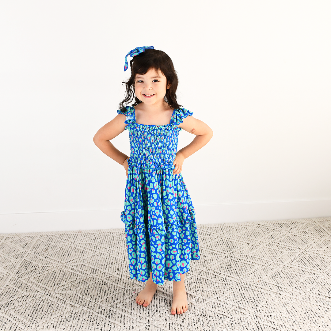 Miley Leopard SMOCKED DRESS - Gigi and Max