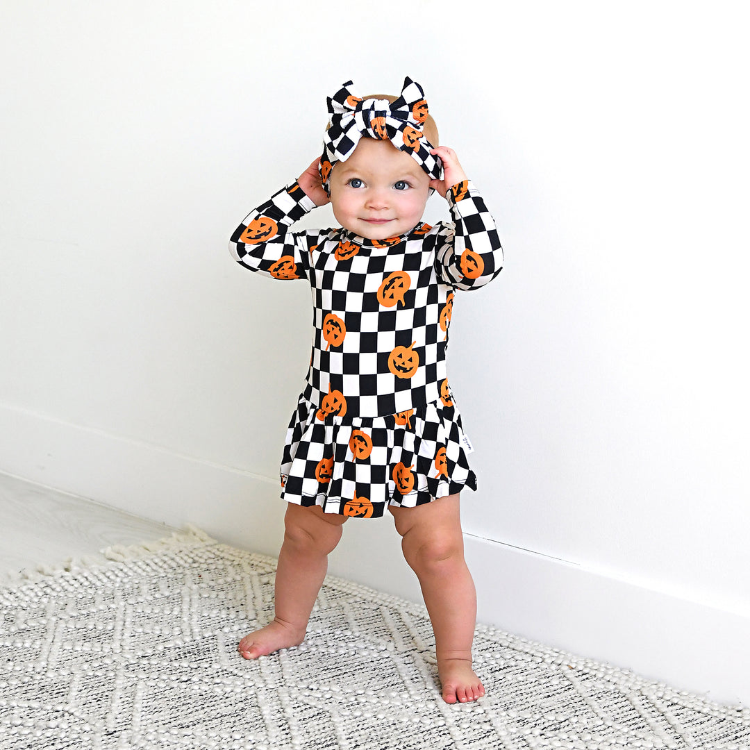 Merlin Checkered Pumpkins TUTU - Gigi and Max