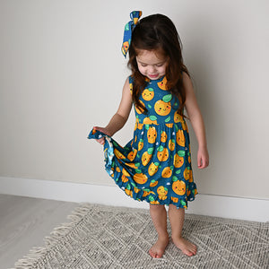 Cutie Orange TANK RUFFLE TWIRL DRESS - Gigi and Max