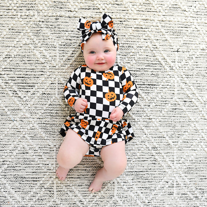 Merlin Checkered Pumpkins TUTU - Gigi and Max