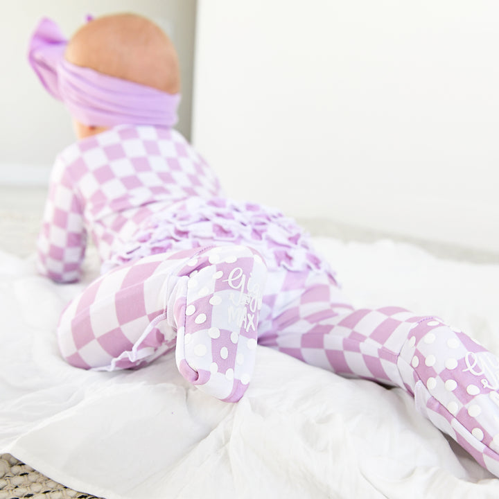 Myla Purple Checks RUFFLE ZIP - Gigi and Max