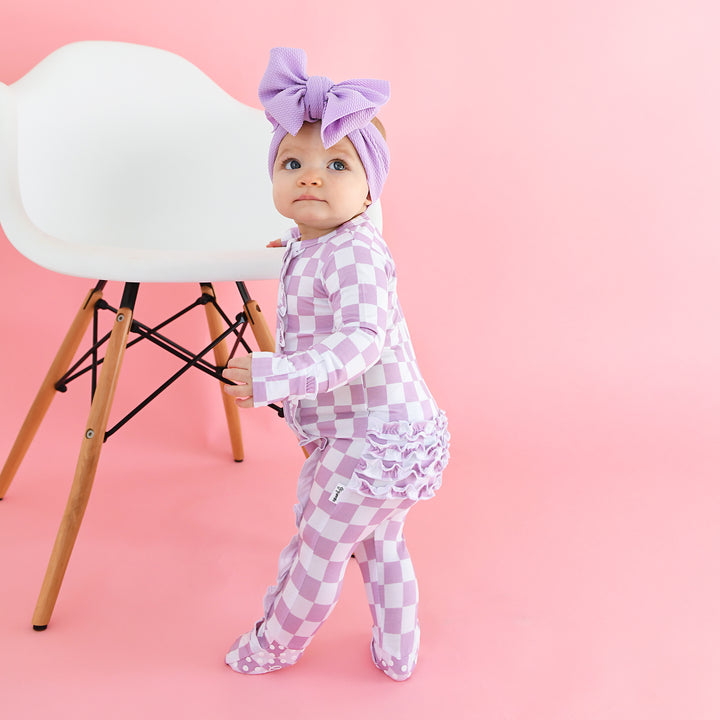 Myla Purple Checks RUFFLE ZIP - Gigi and Max