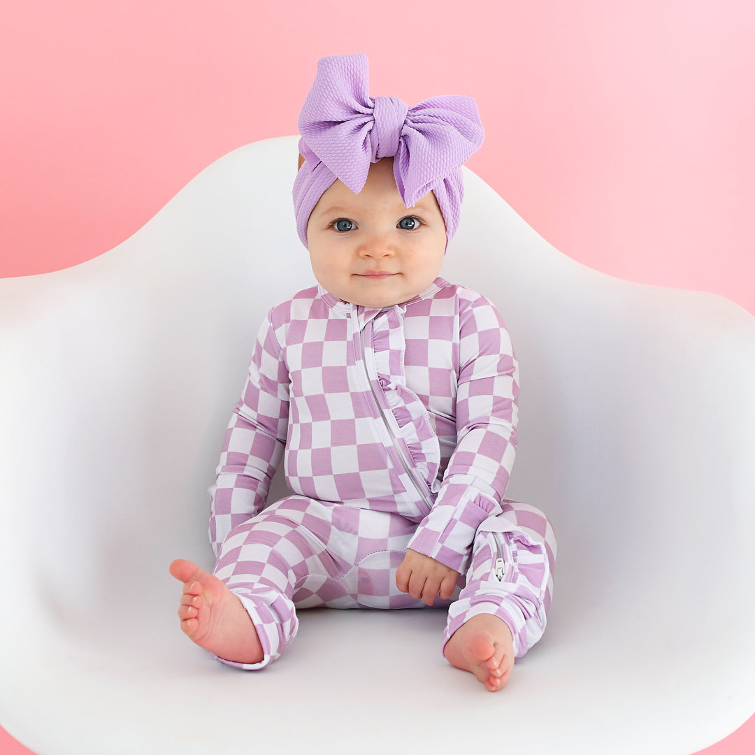Myla Purple Checks RUFFLE ZIP - Gigi and Max
