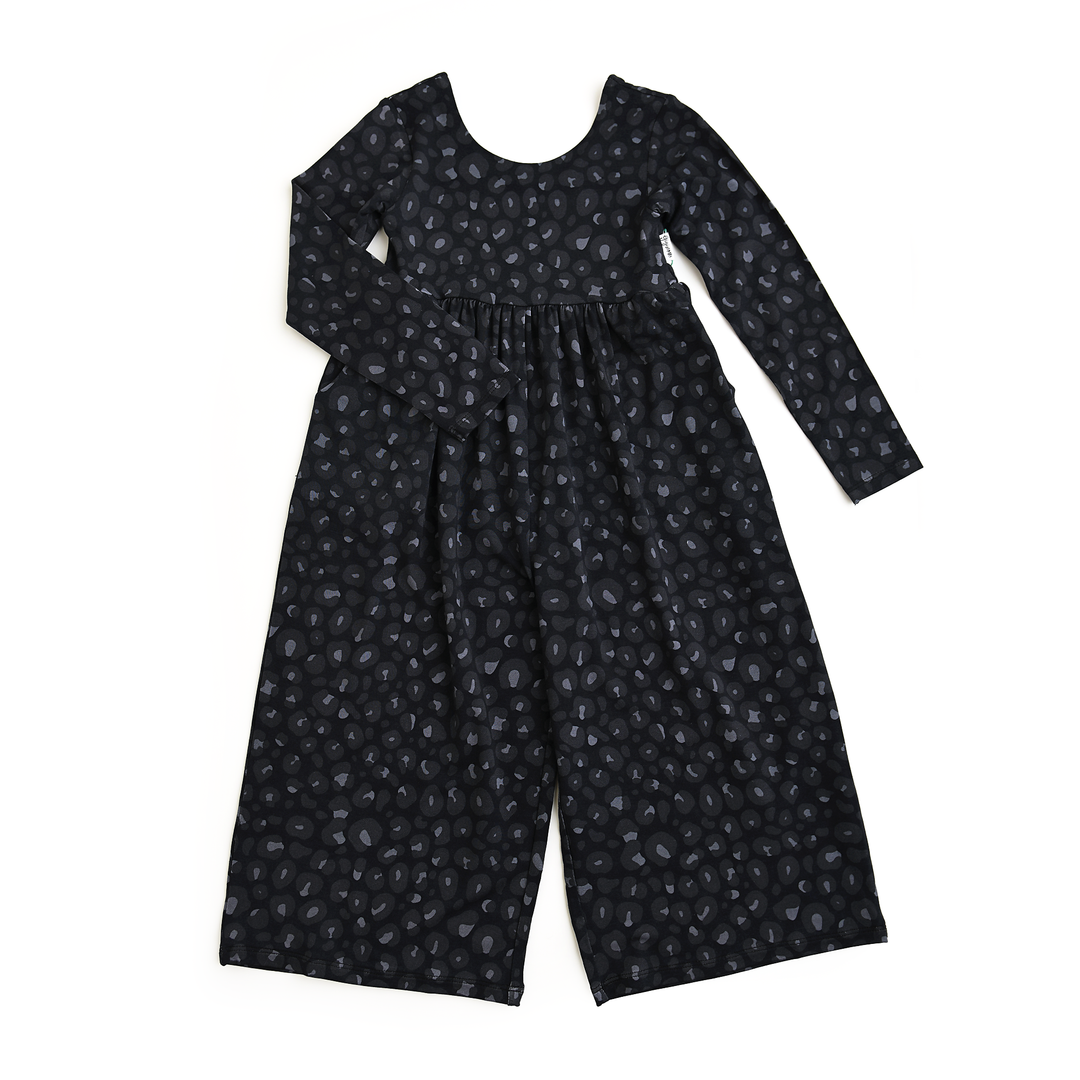 Ash Black Leopard WIDE LEG ROMPER - Gigi and Max