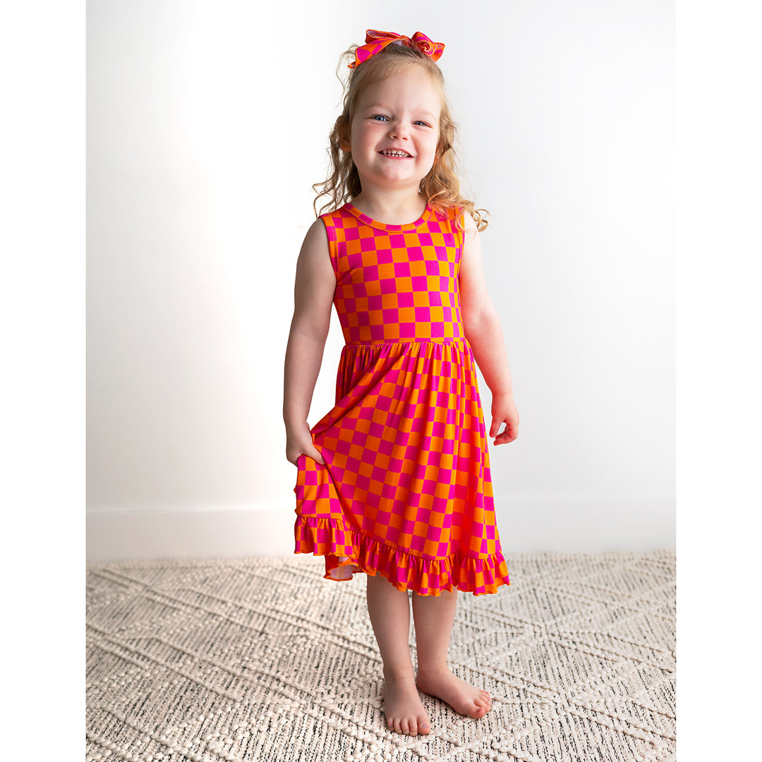 Eric Orange TANK RUFFLE TWIRL DRESS - Gigi and Max