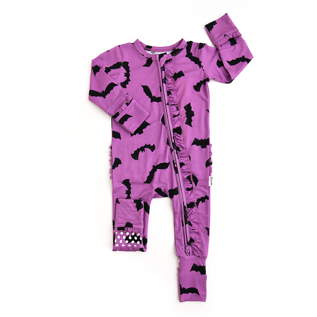 Echo Purple Bats RUFFLE ZIP - Gigi and Max