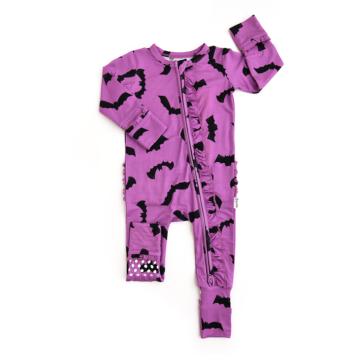 Echo Purple Bats RUFFLE ZIP - Gigi and Max