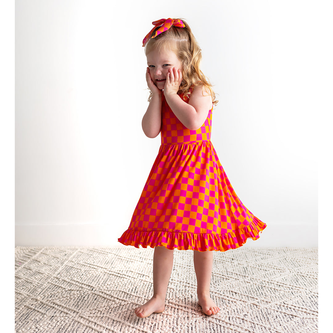 Eric Orange TANK RUFFLE TWIRL DRESS - Gigi and Max