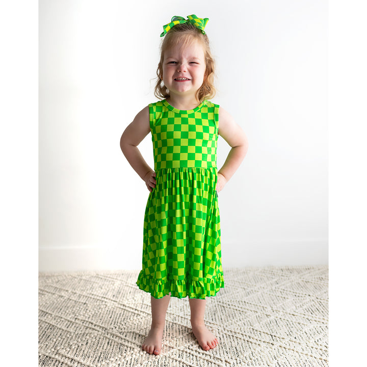 Brad Green Neon TANK RUFFLE TWIRL DRESS - Gigi and Max