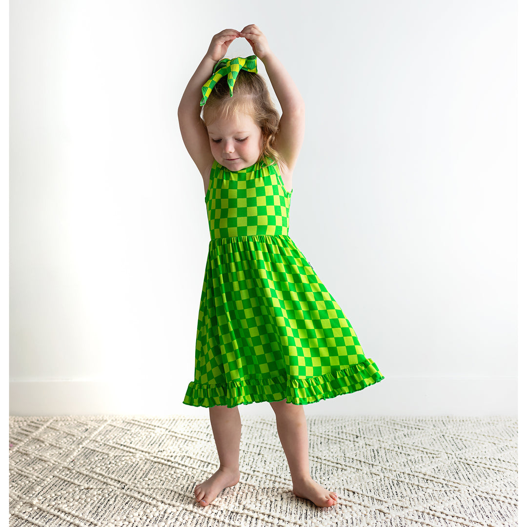 Brad Green Neon TANK RUFFLE TWIRL DRESS - Gigi and Max