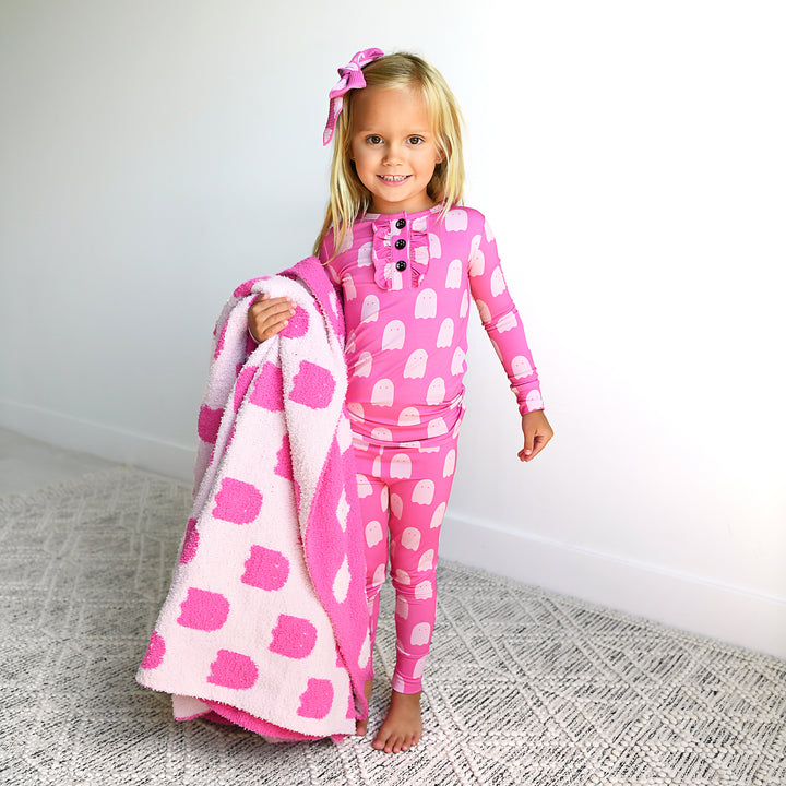 Draven Pink Ghost RUFFLE TWO PIECE - Gigi and Max