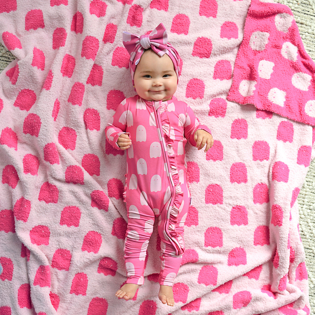 Draven Pink Ghost RUFFLE ZIP - Gigi and Max