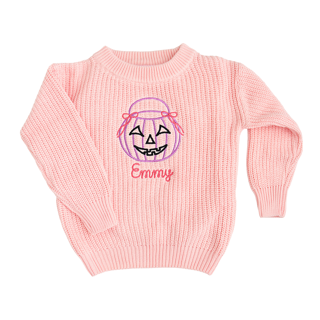 Halloween Custom Name Light Pink SWEATER