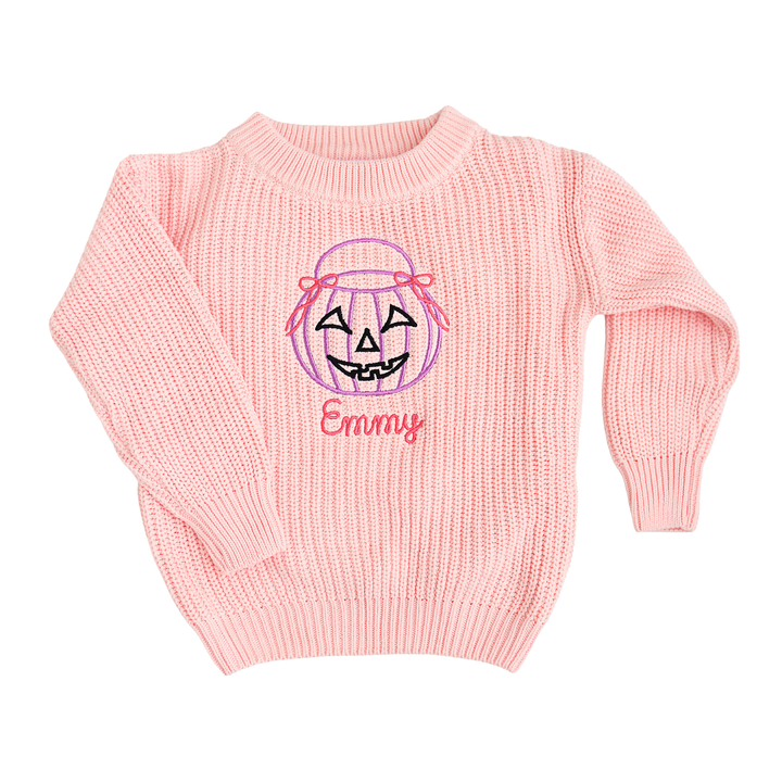 Halloween Custom Name Light Pink SWEATER