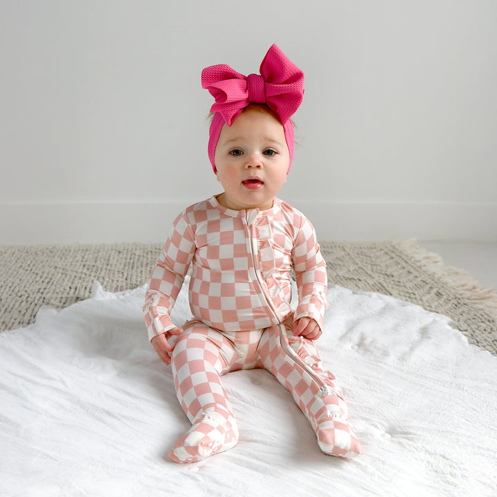 Saylor Pink Checks RUFFLE ZIP - Gigi and Max