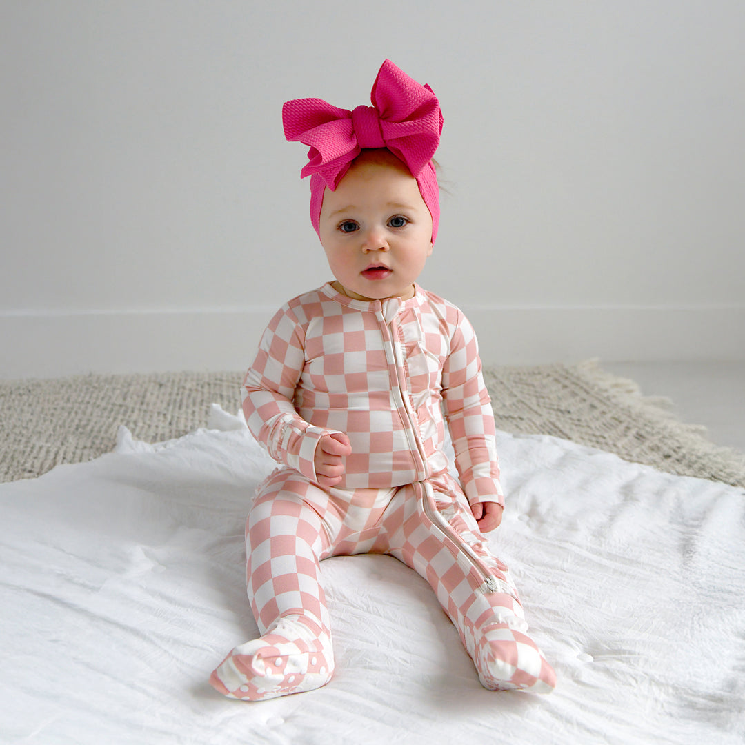 Saylor Pink Checks RUFFLE ZIP - Gigi and Max