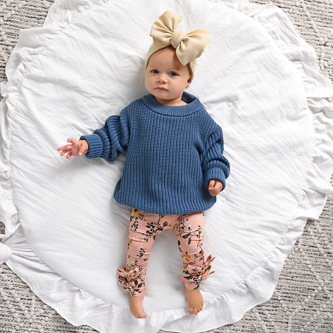 Flora Light Pink BOW LEGGINGS - Gigi and Max