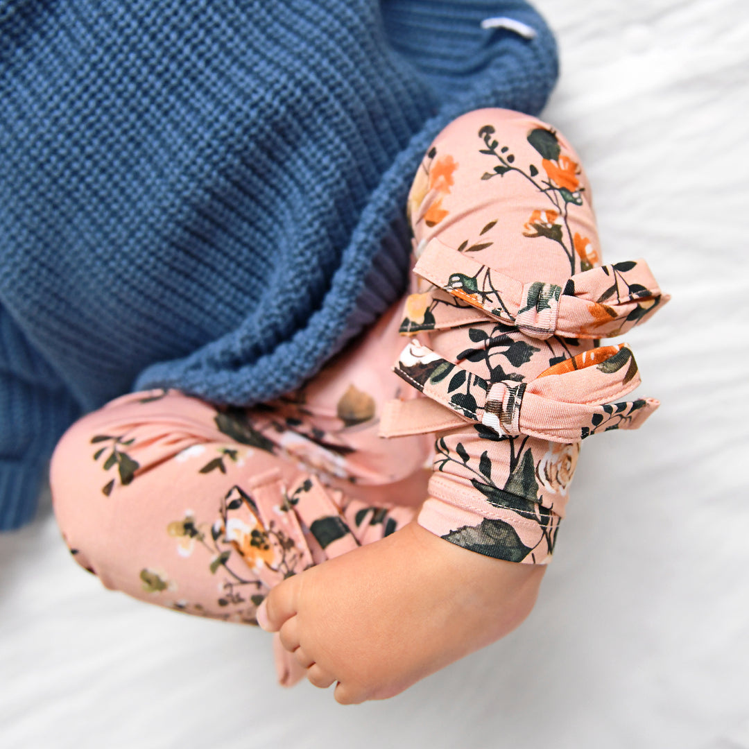 Flora Light Pink BOW LEGGINGS - Gigi and Max