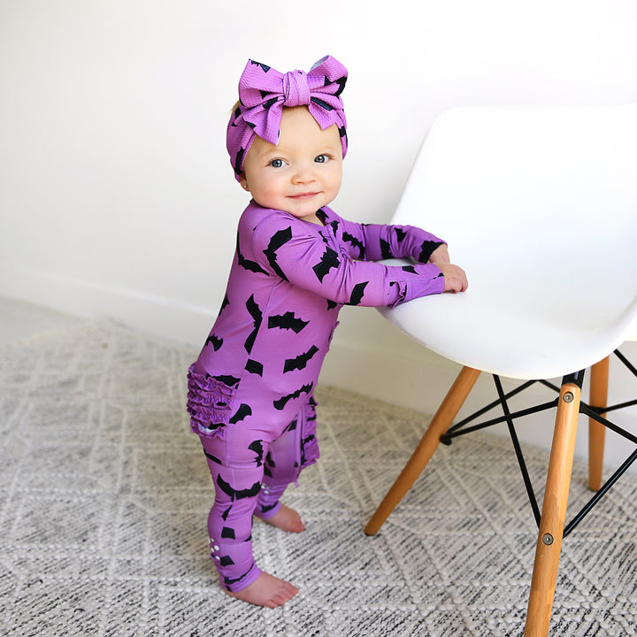 Echo Purple Bats RUFFLE ZIP - Gigi and Max