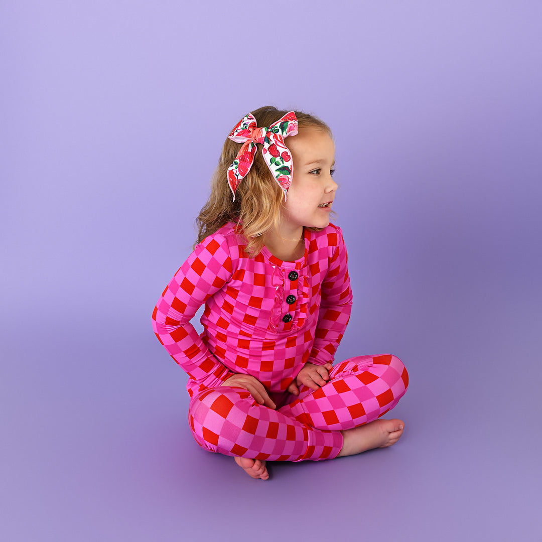 Sydney Pink Checks RUFFLE TWO PIECE - Gigi and Max