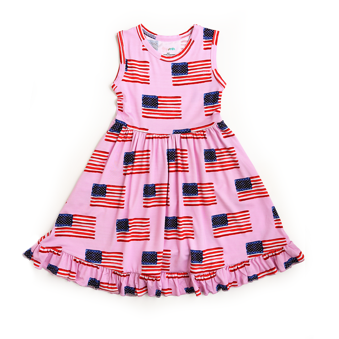 Betty Pink Flag TANK TWIRL DRESS - Gigi and Max