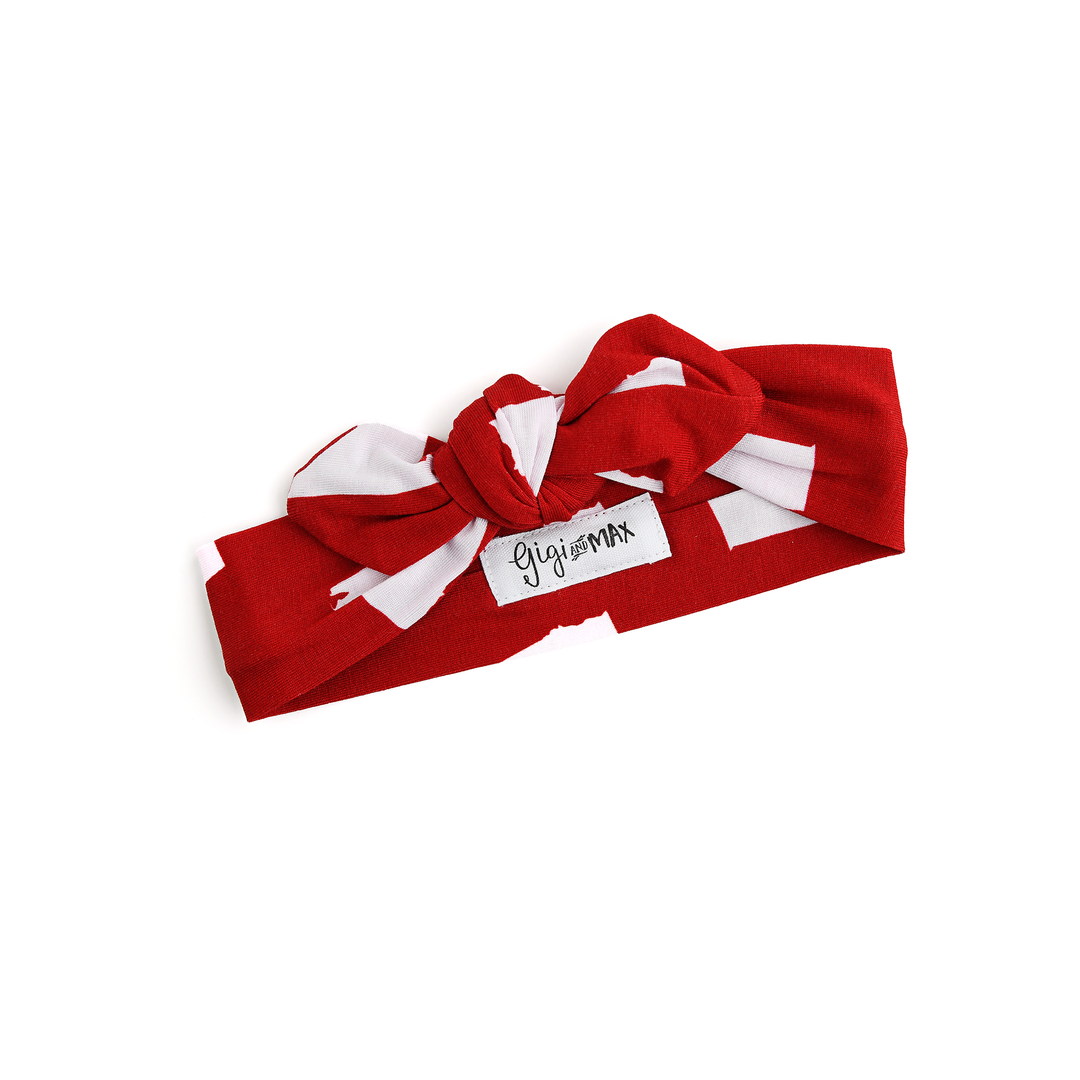 Alabama Crimson & White TOPKNOT HEADBAND - Gigi and Max