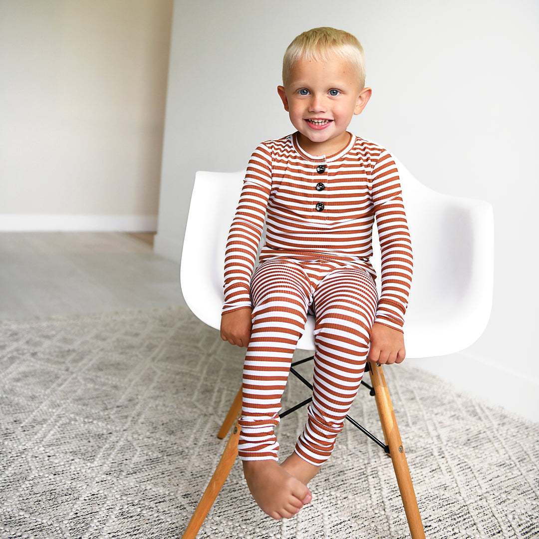 Chase Brown Ribbed TWO PIECE - Gigi and Max