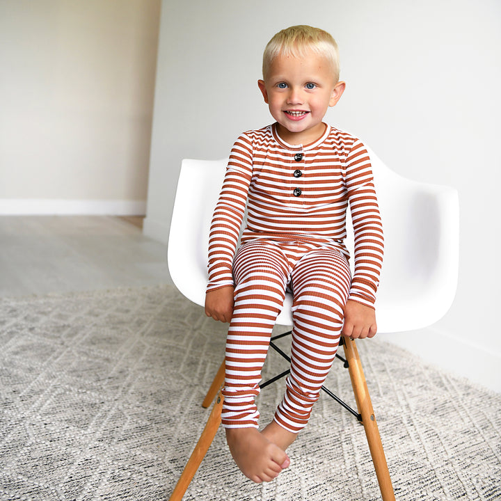 Chase Brown Ribbed TWO PIECE - Gigi and Max