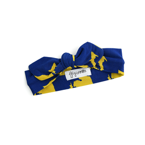 Michigan Blue & Maize TOPKNOT HEADBAND - Gigi and Max