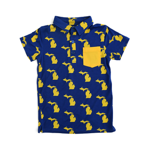 Michigan Blue & Maize POLO SHIRT - Gigi and Max