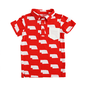 Nebraska Scarlet & Cream POLO SHIRT - Gigi and Max